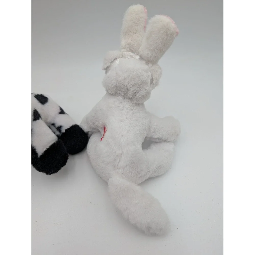 Ganz Soft Spots Cow Rabbit Cat Pal Plush‎ Lot White Black Farm Animal